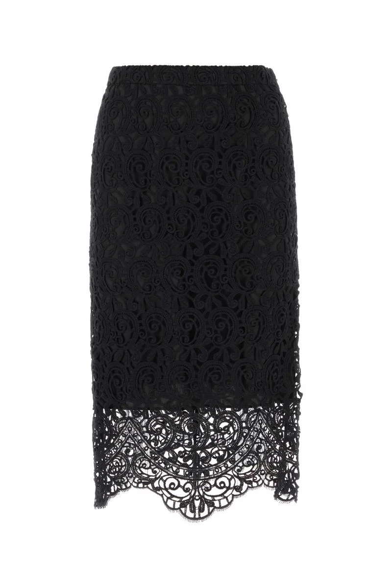 BURBERRY MACRAME LACE PENCIL SKIRT - 1