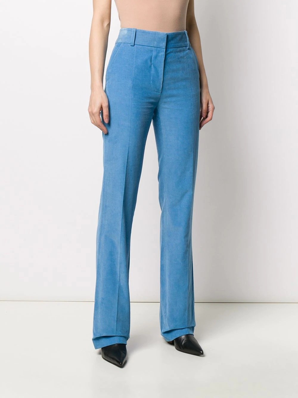 high-waisted flared trousers - 3