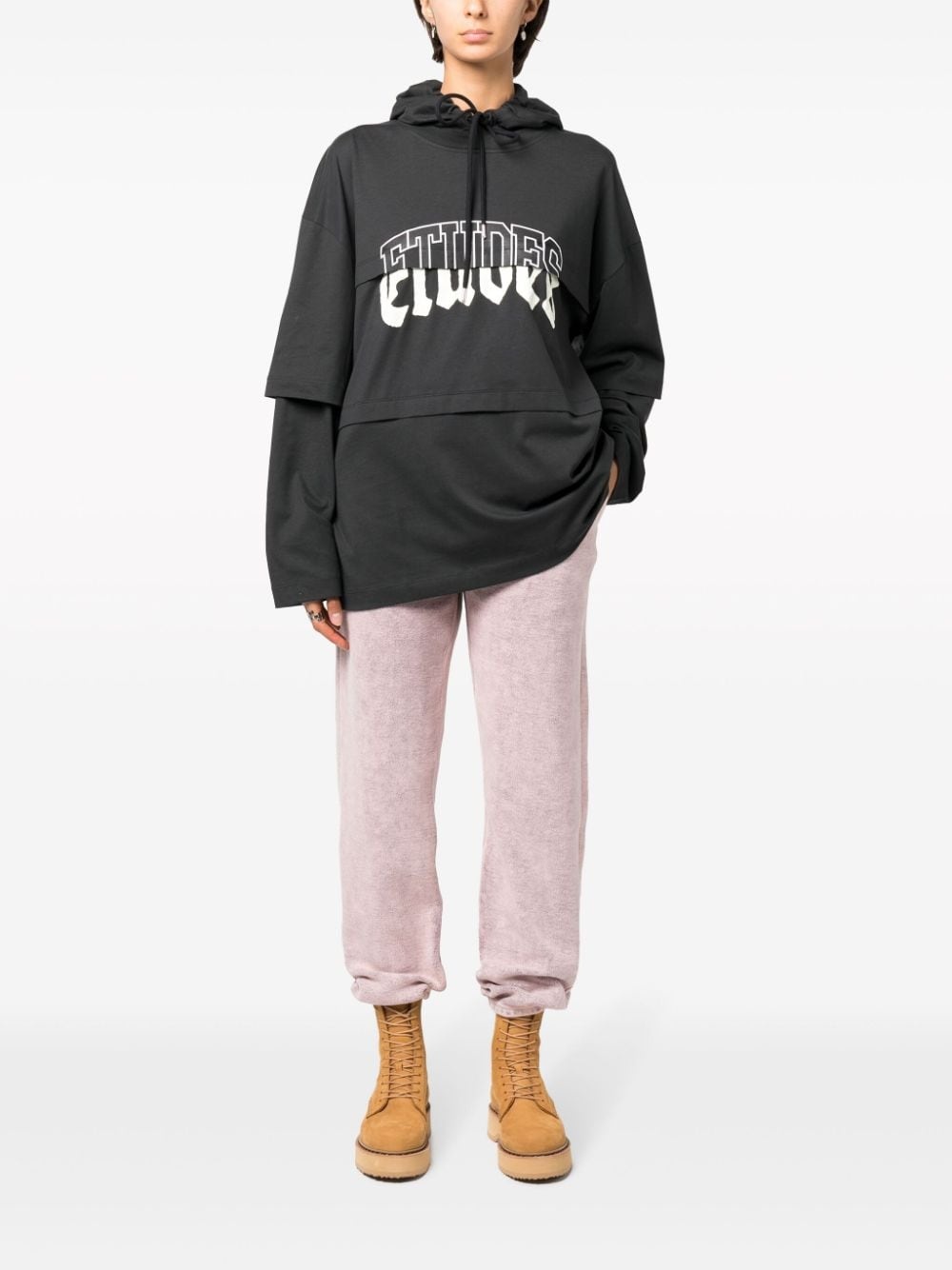 Pave layered organic cotton hoodie - 3