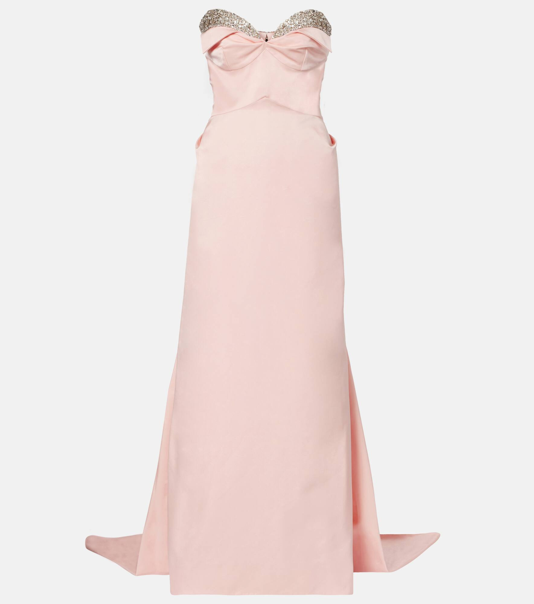 Crystal-embellished duchess satin gown - 1