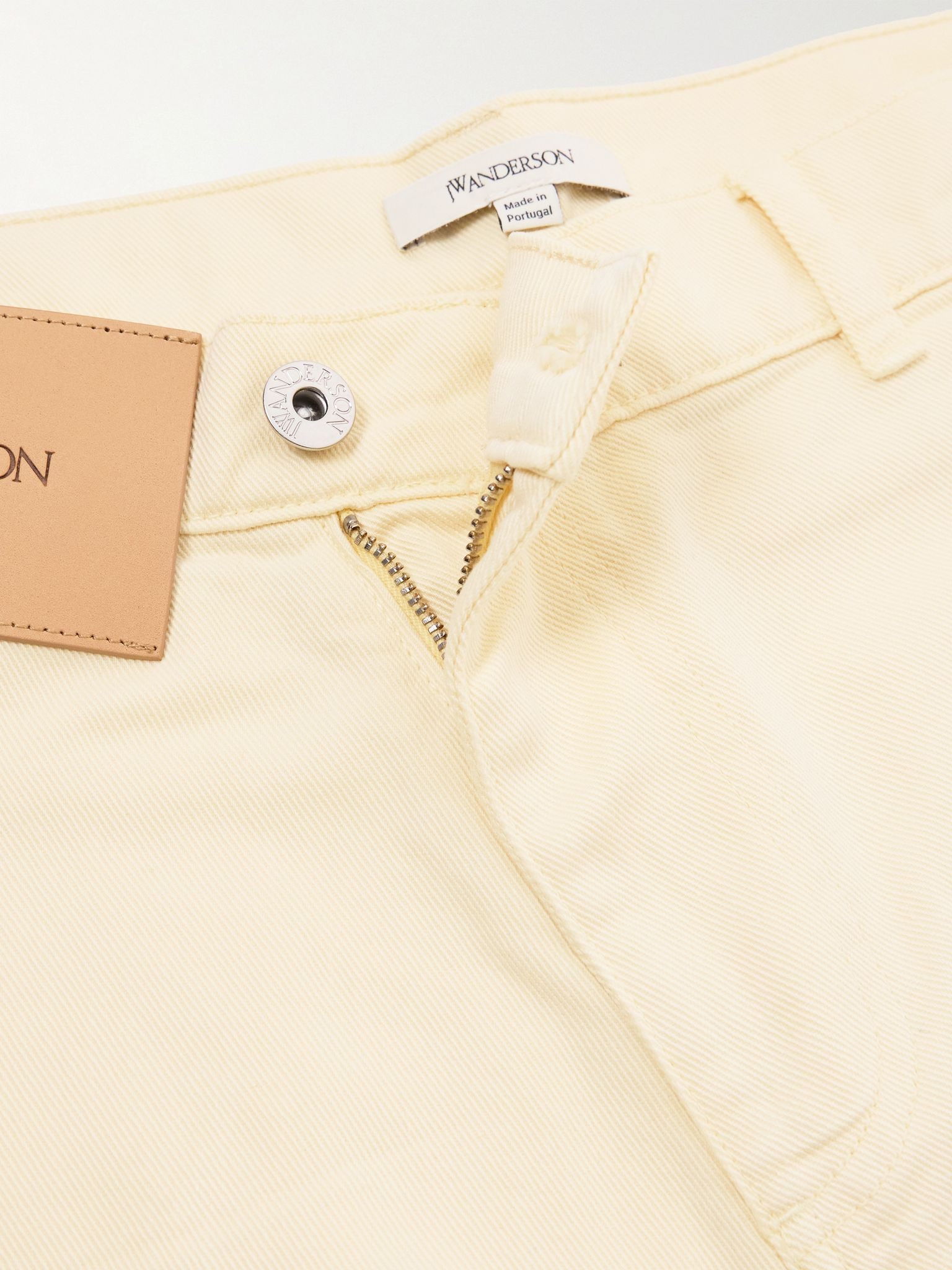 Twisted low-rise wide-leg jeans Pastel yellow - 5