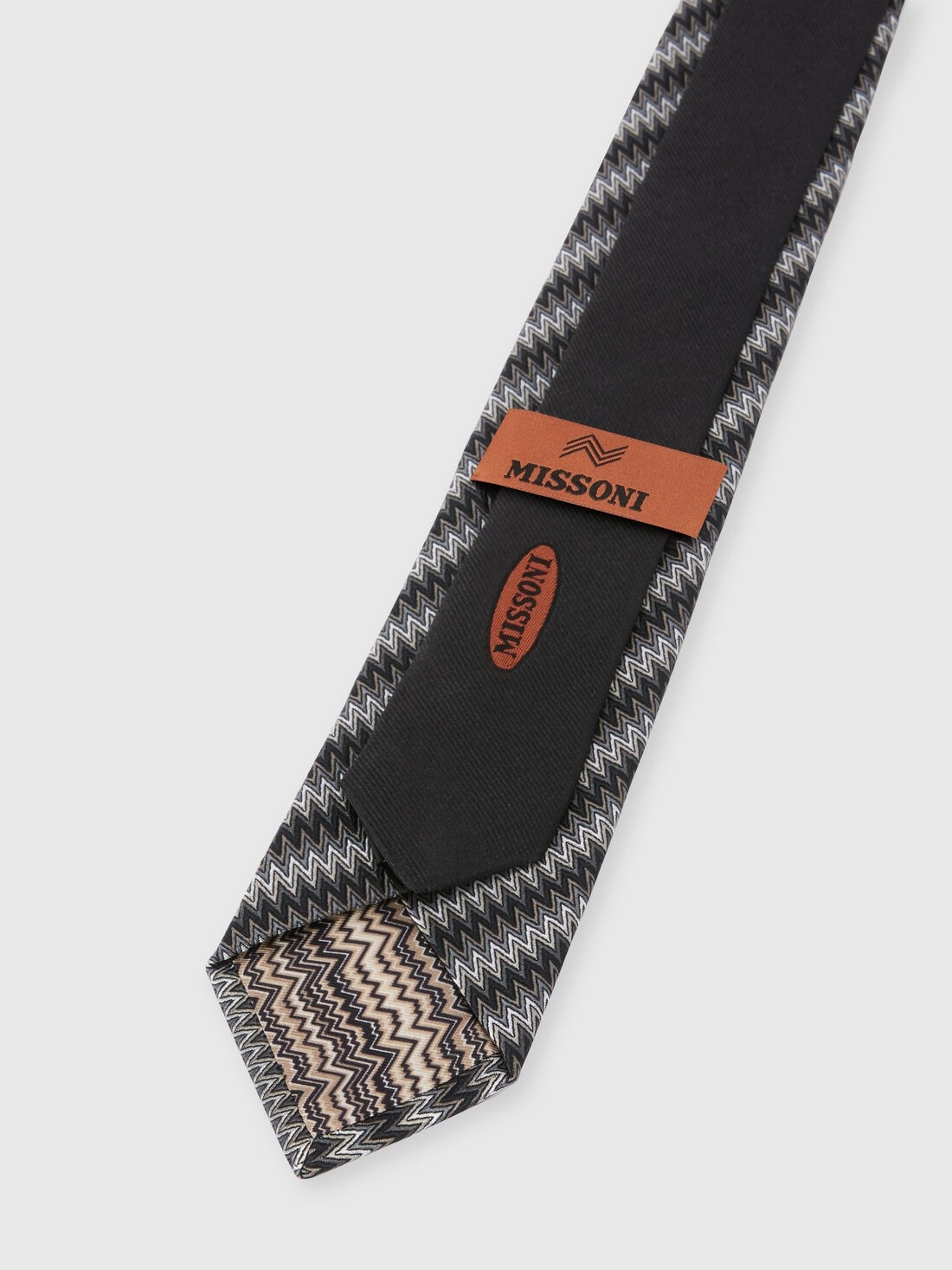 Zig zag silk tie - 3