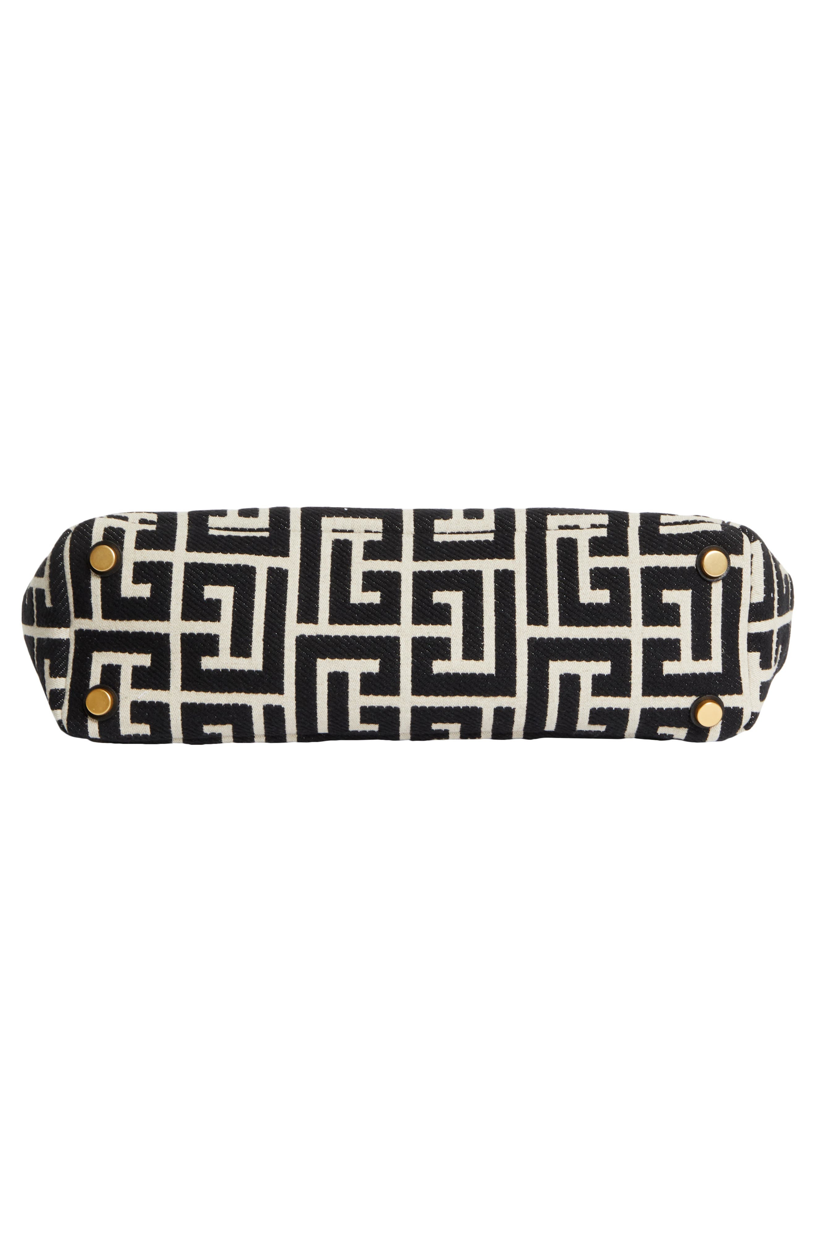 Balmain 1945 Soft Monogram Jacquard Tote in Ivory/Black at Nordstrom - 7