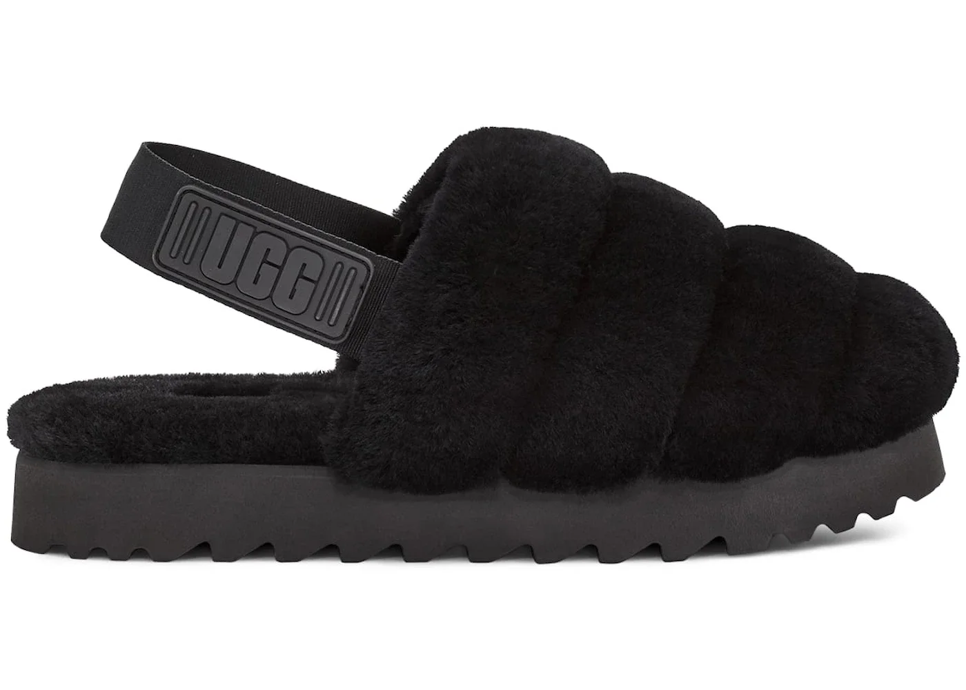 UGG Super Fluff Slipper Black (Women's) - 1