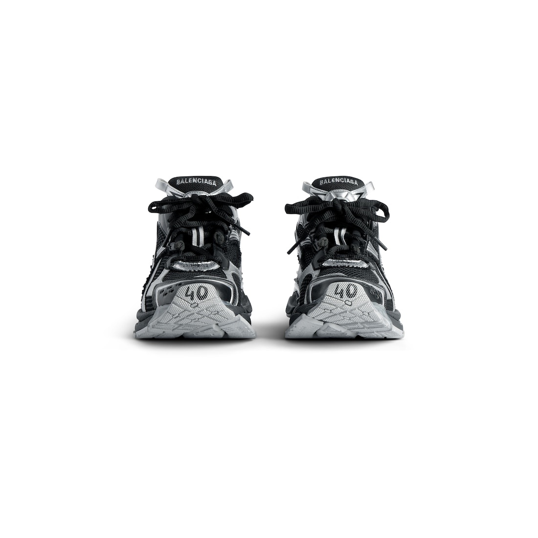 Women's Runner Sneaker in Black/silver - 3