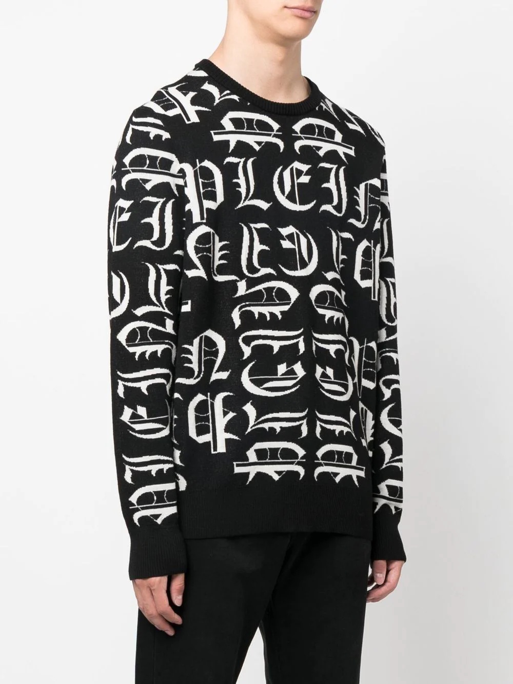 logo-embroidered crew neck sweater - 3