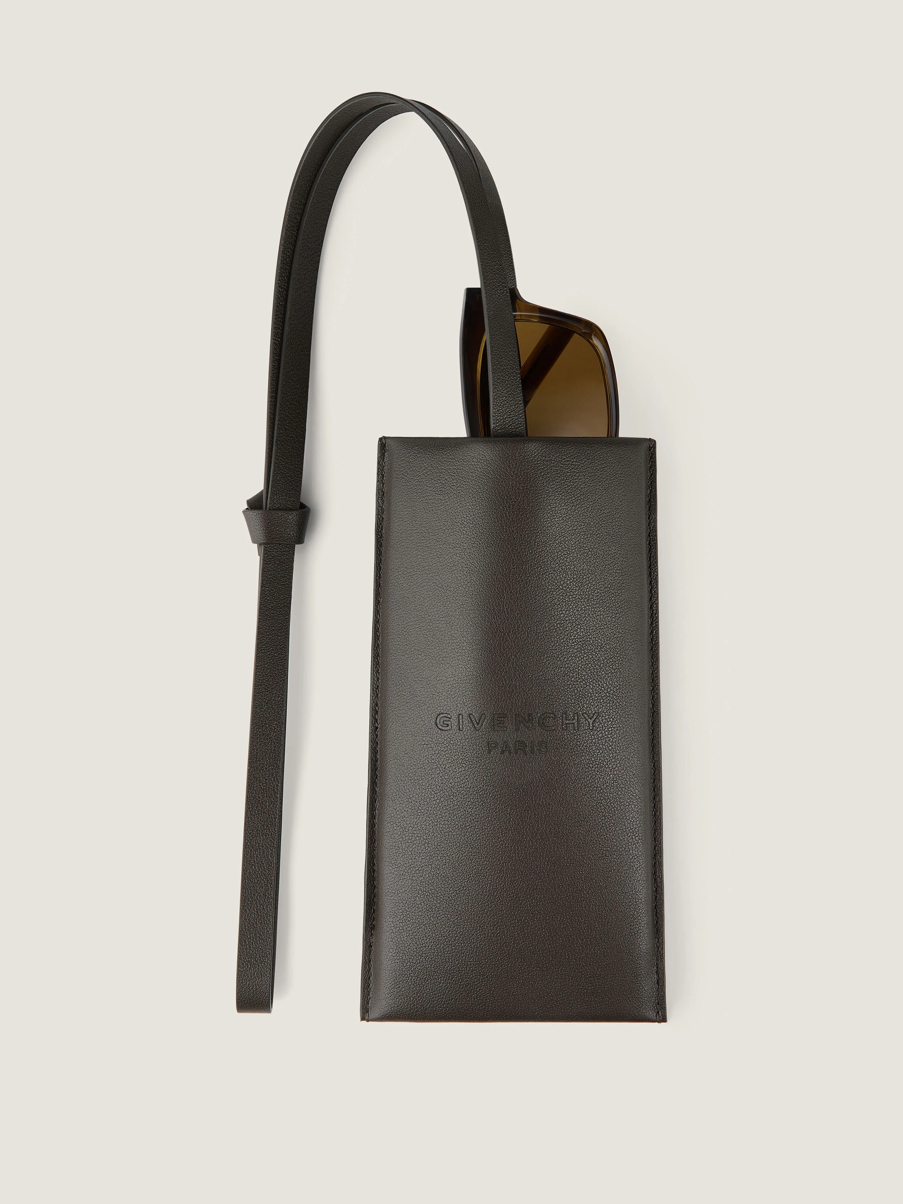 ANTIGONA STAMPED SUNGLASSES CASE IN LEATHER - 1
