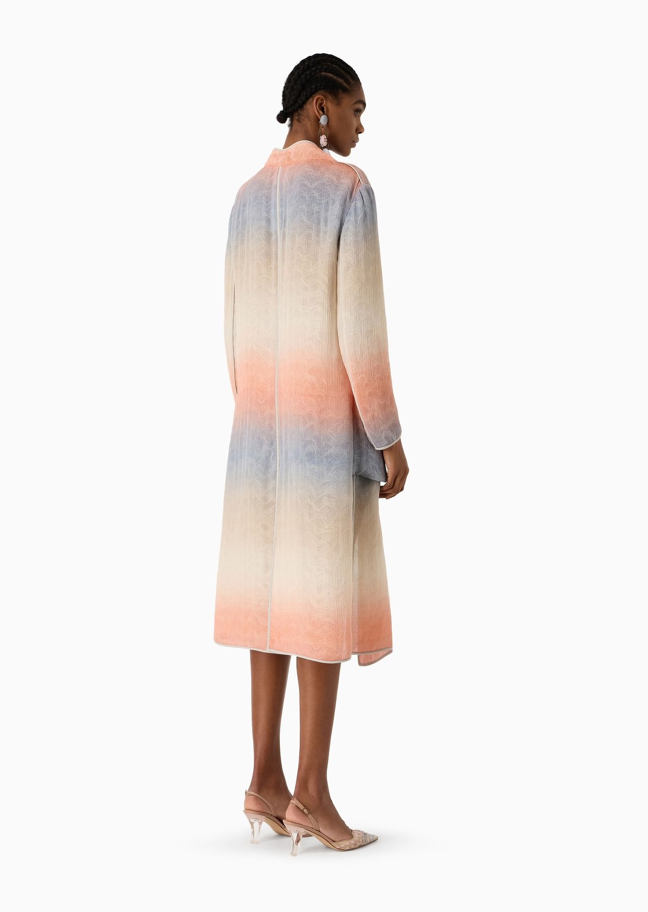 Long, gradient silk-blend duster coat - 3