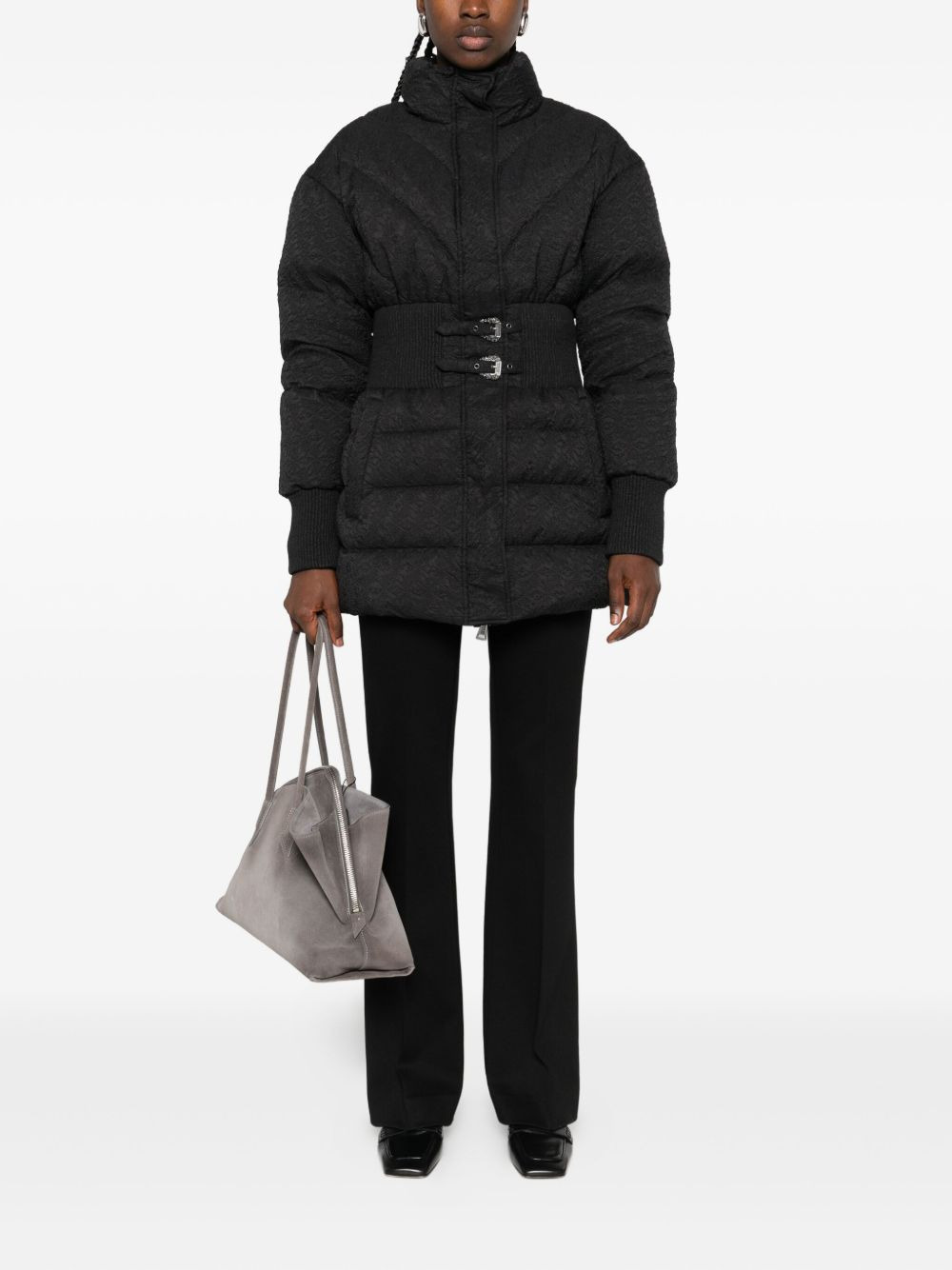 quilted belted jacket - 2