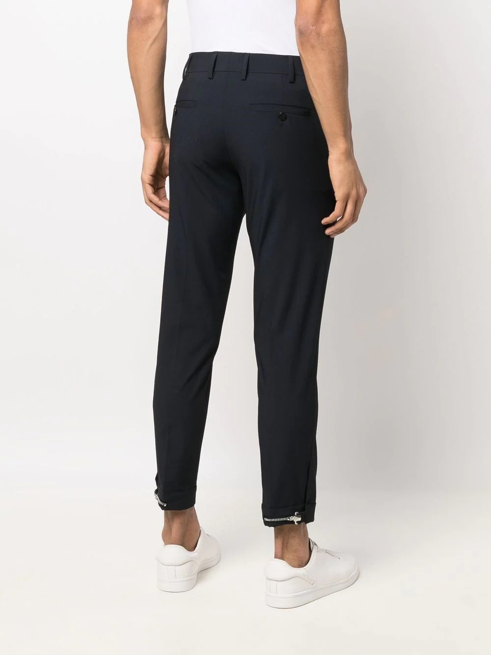 zip cuffs tapered trousers - 4