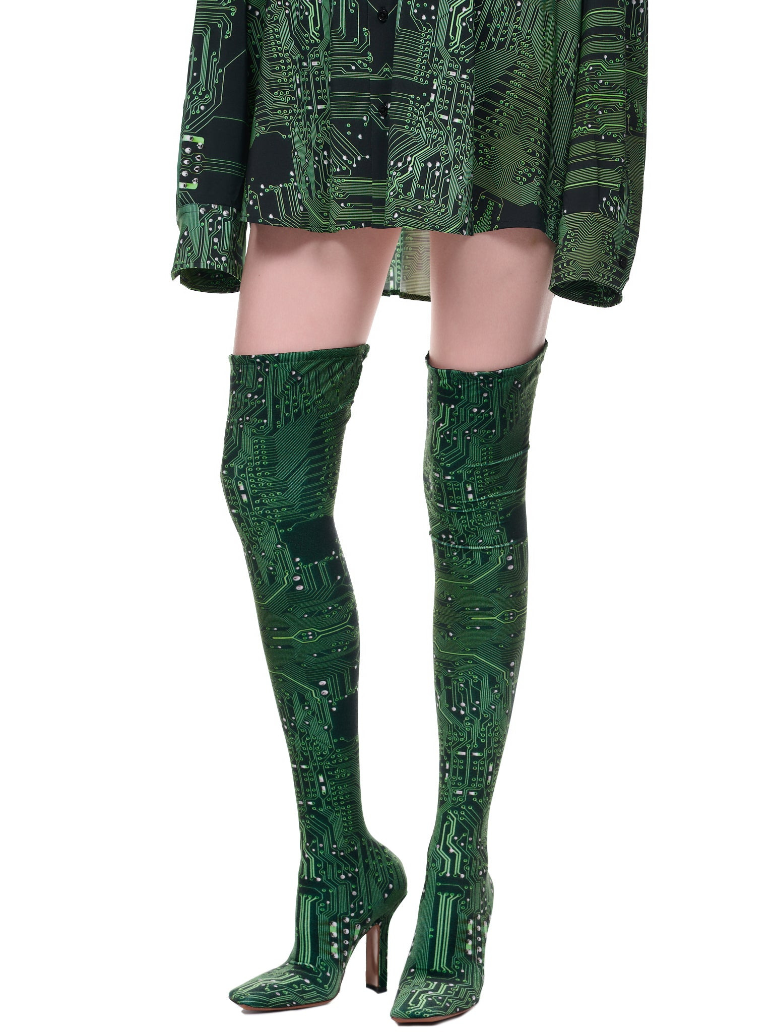 Velvet Cyber High Boomerang Sock Boots - 4