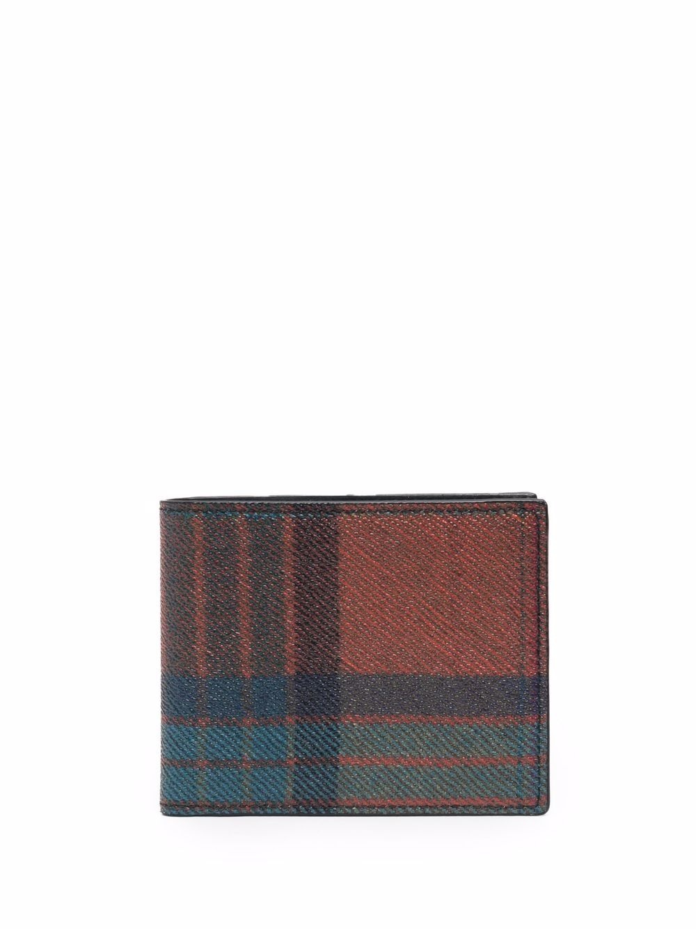 plaid-check bi-fold wallet - 1