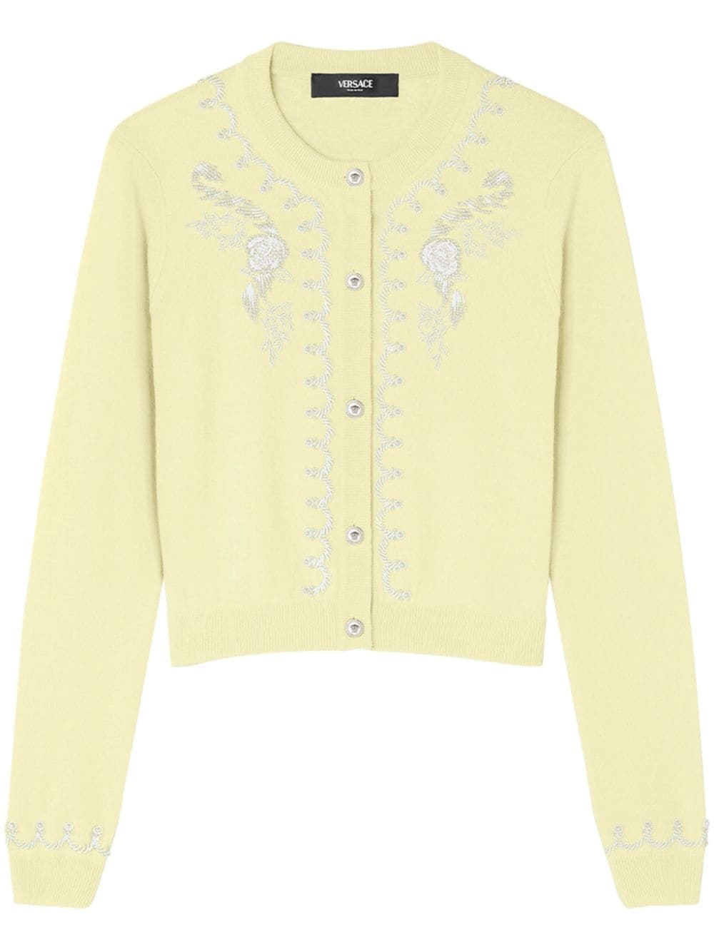 bead-embellished knit cardigan - 1