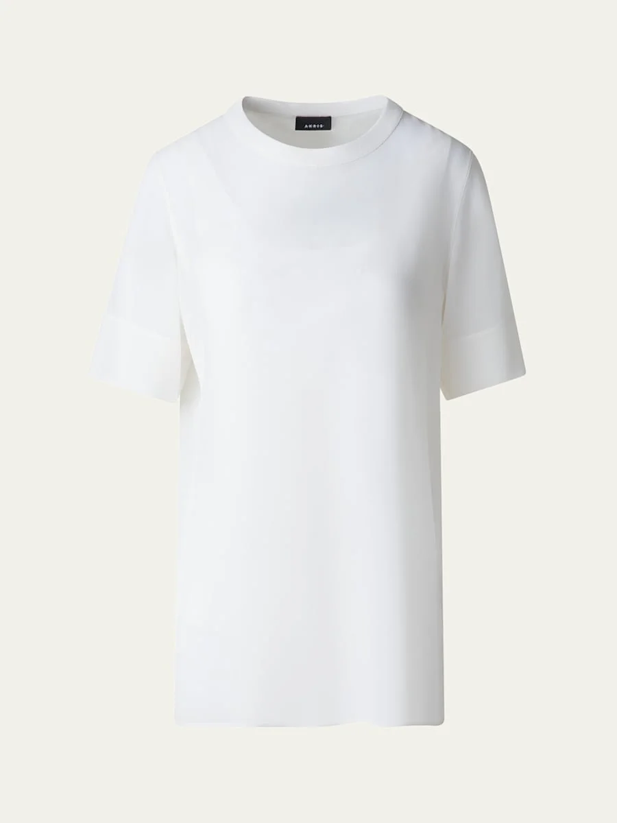 Round Neck Silk Georgette Blouse - 1