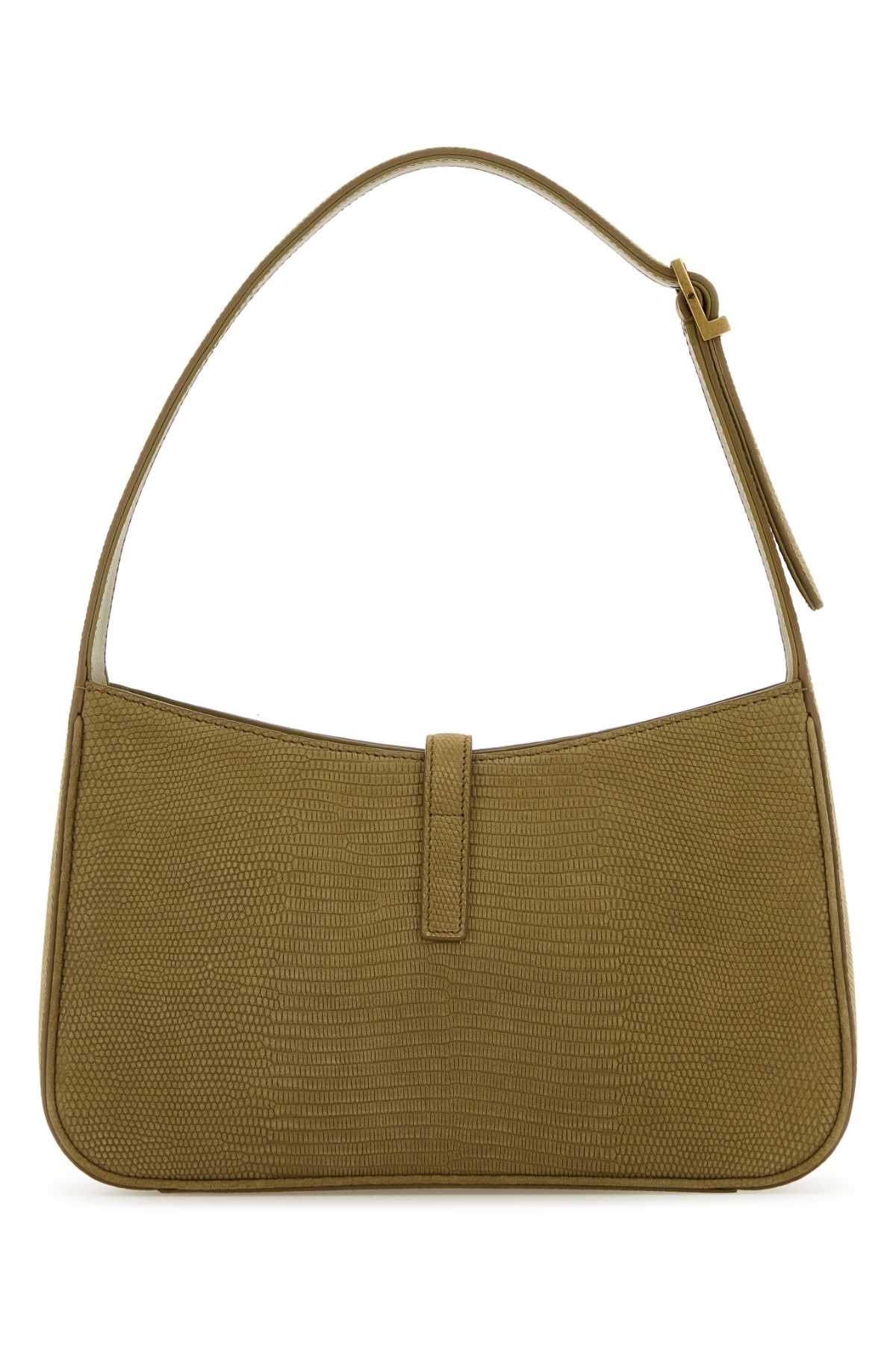 Saint Laurent Women Sage Green Suede Le 5 A 7 Shoulder Bag - 3