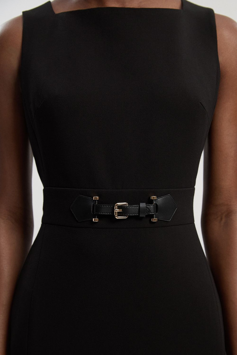Compact Essential Tab Waist Pencil Midi Dress 3