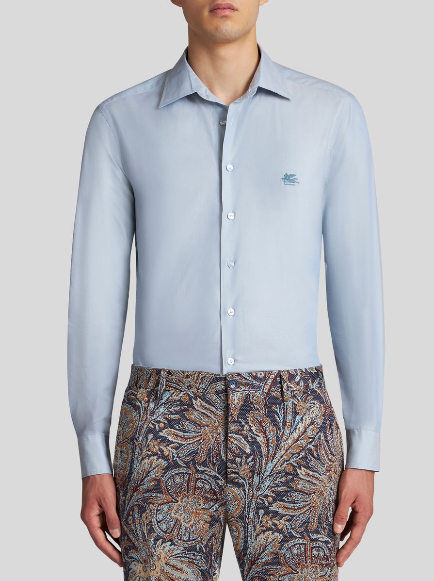 COTTON SHIRT WITH MINI LOGO - 2
