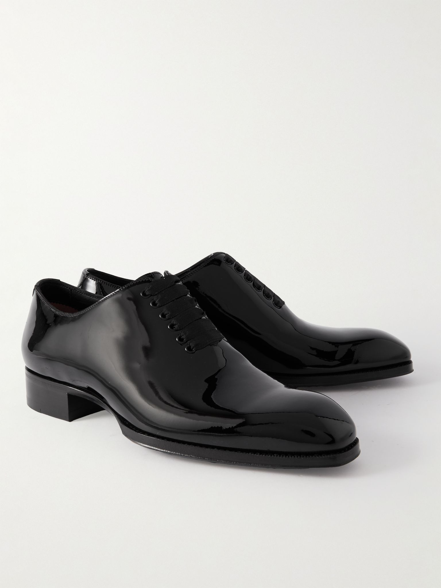 Elkan Whole-Cut Patent-Leather Oxford Shoes Black - 4