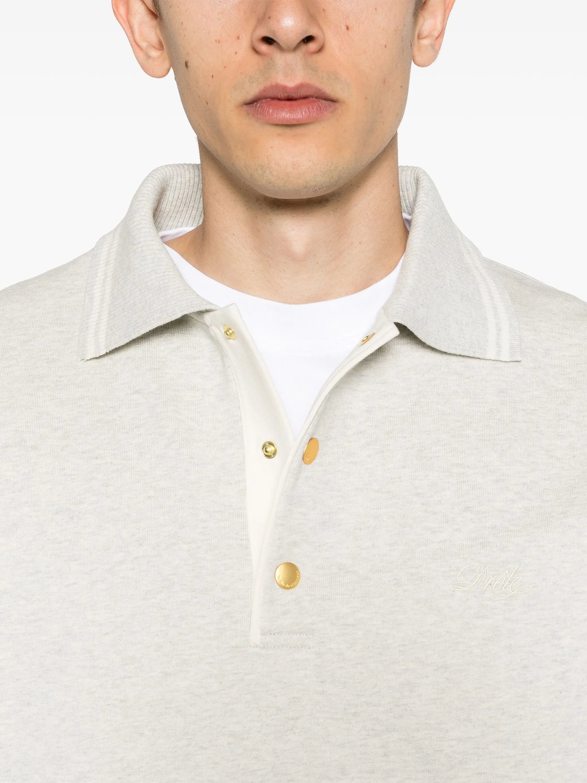 Drole De Monsieur Embroidered-logo Cotton Jumper - 4