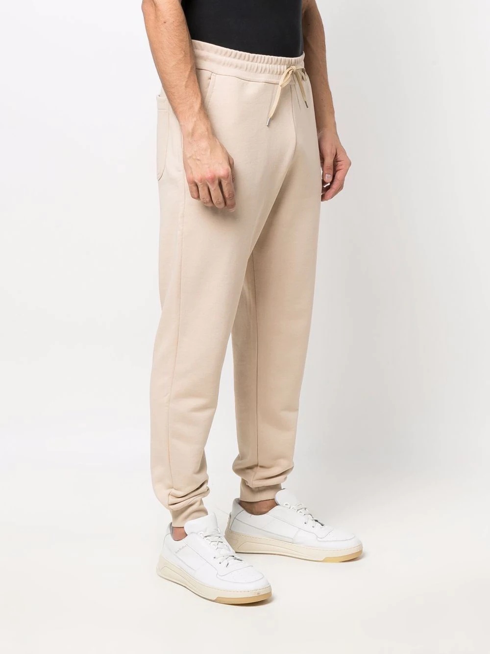 drawstring-waist cotton track trousers - 3