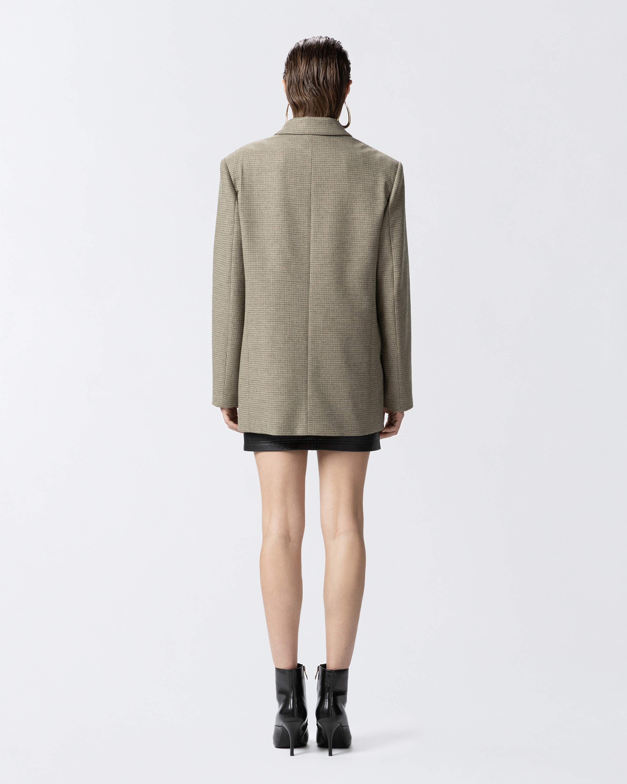OVERSIZED DOUBLE-BREASTED CHECK BLAZER - 4
