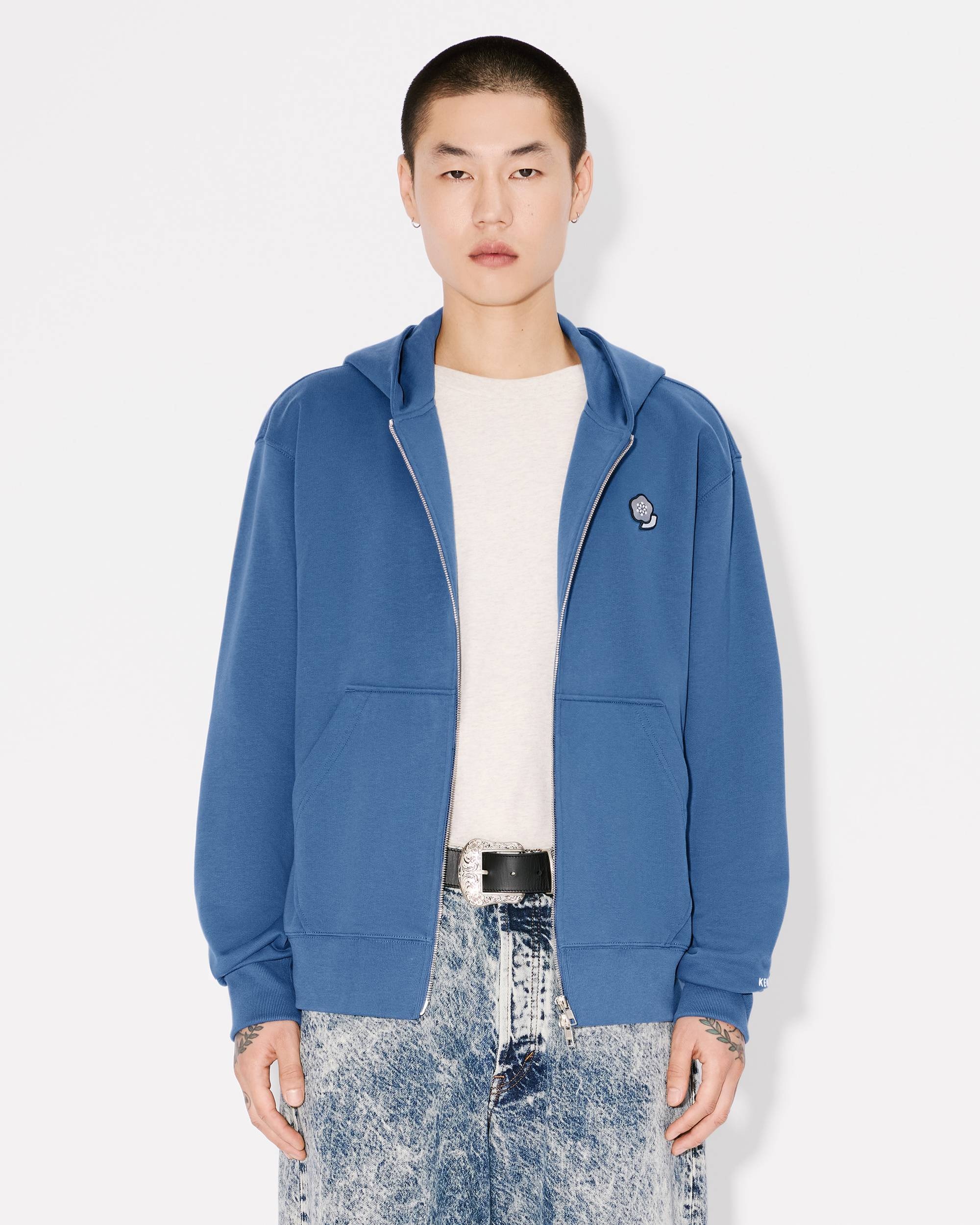 KENZO 'KENZO Pop' embroidered zipped hoodie in cotton