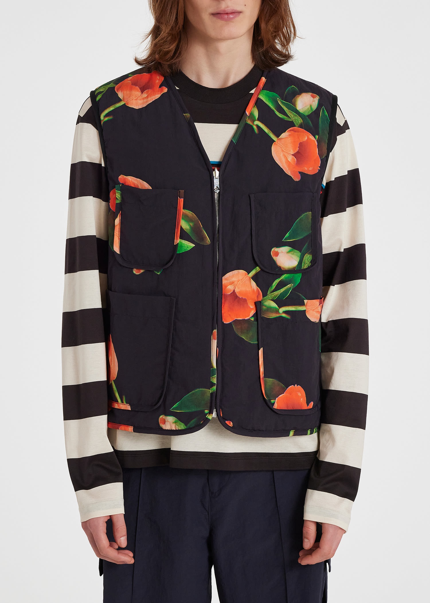'Tulip' Print Reversible Gilet - 6