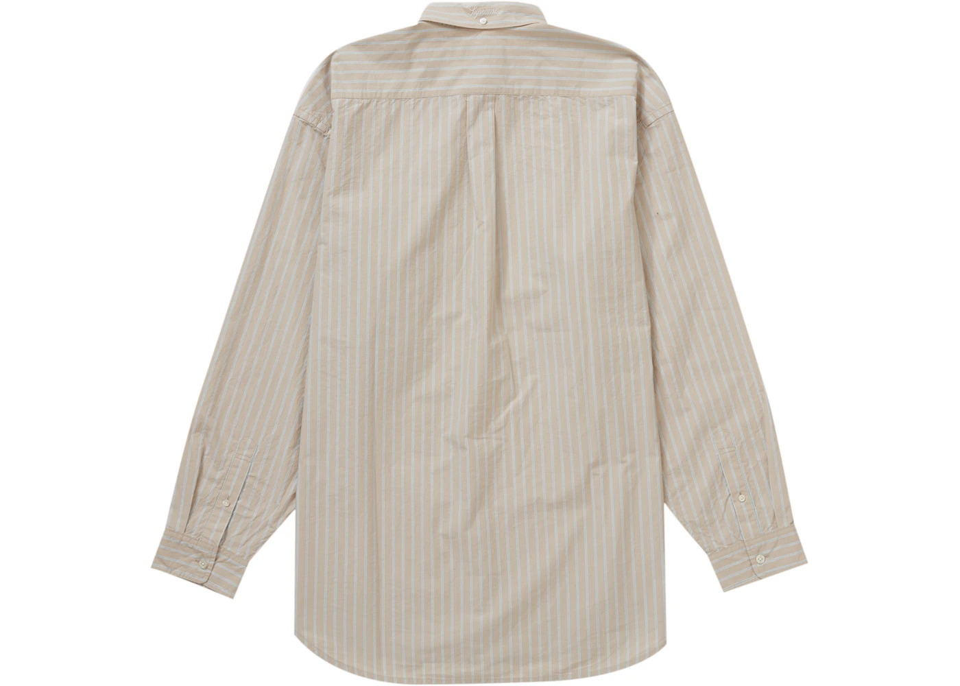 Supreme Loose Fit Stripe Shirt Tan - 2