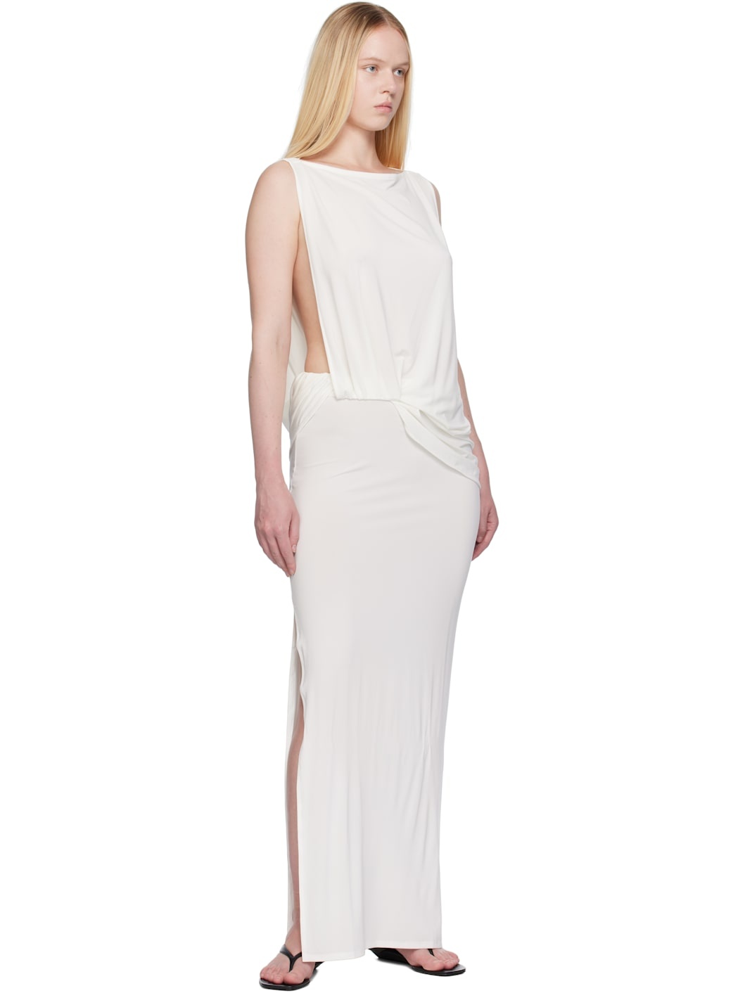 White La Croisière 'The Peplo' Maxi Dress - 4