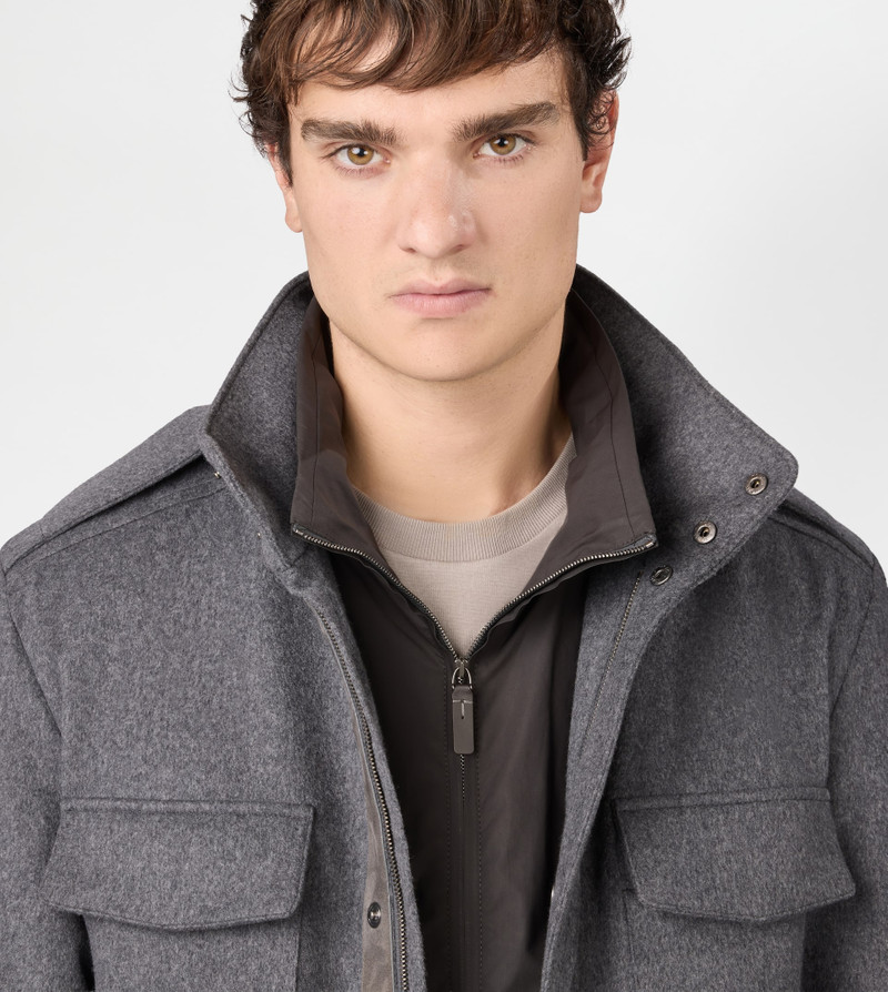 FIELD JACKET IN WOOL DRAP - GREY 5