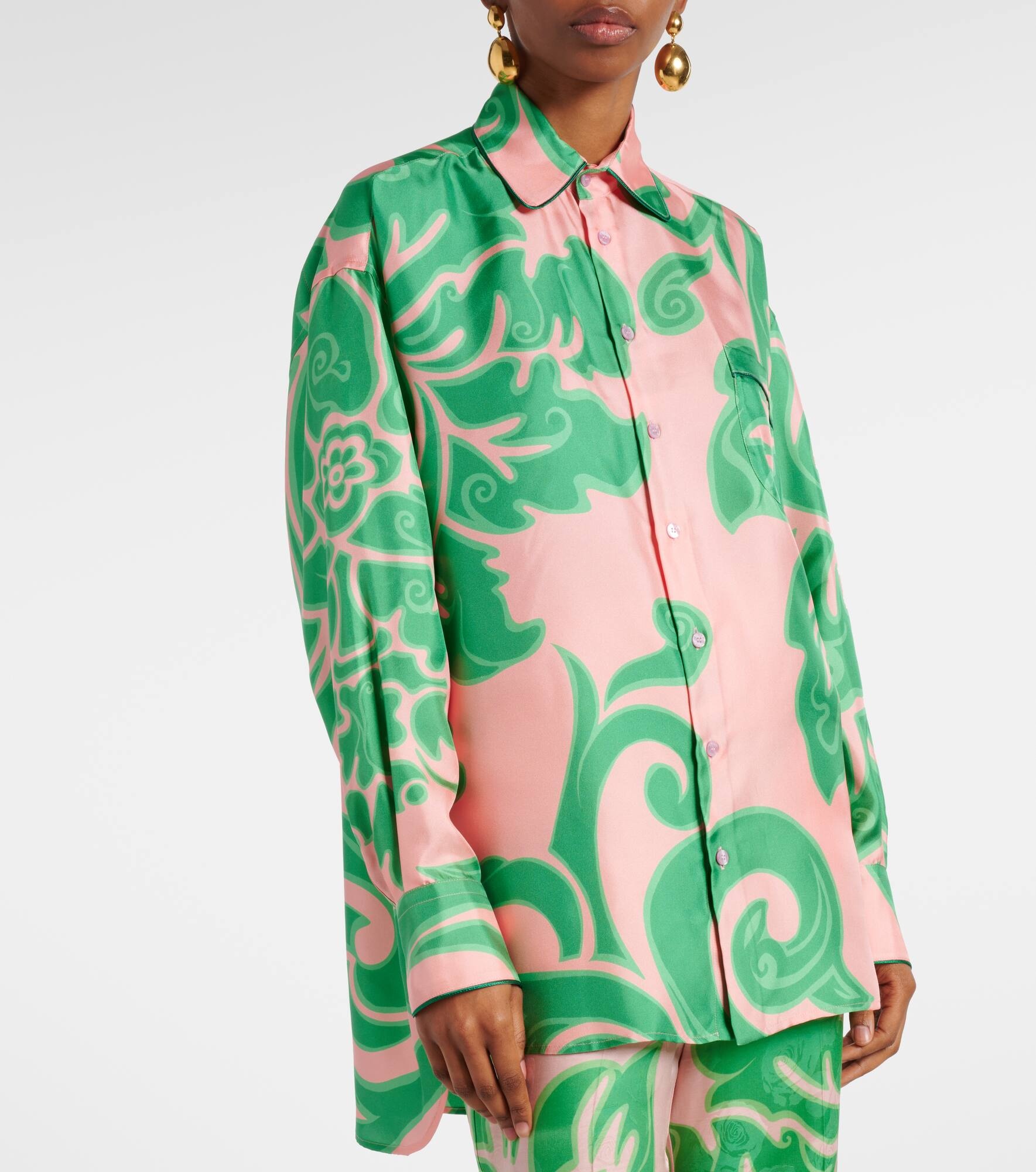Printed silk blouse - 6