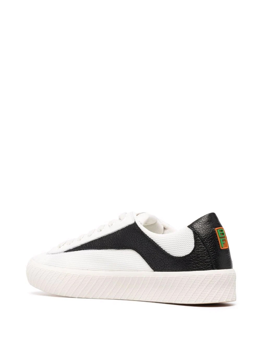 panelled low-top leather sneakers - 3