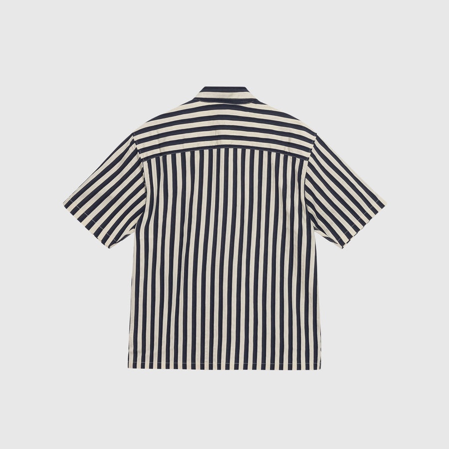 BOXY FLAT HEM STRIPE SHIRT - 2