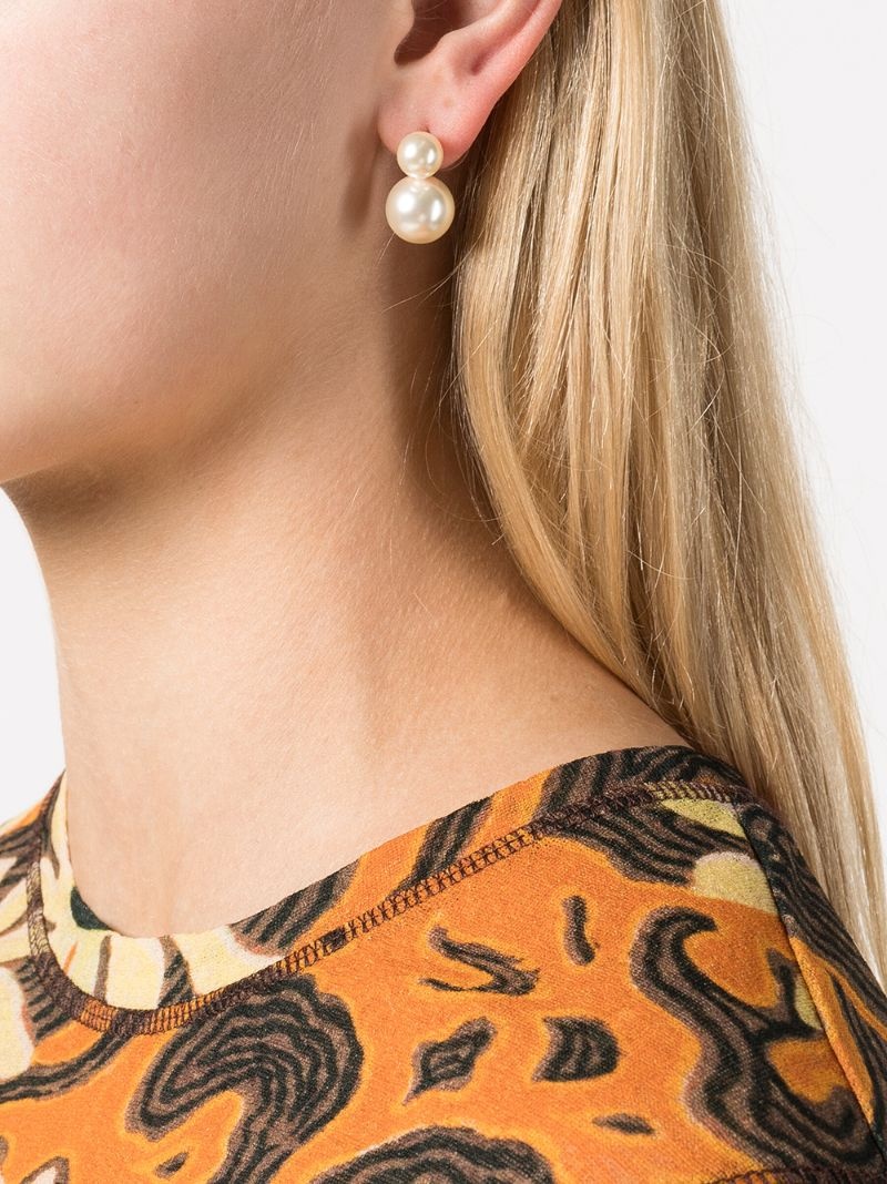 Iris pearl-detail earrings - 2