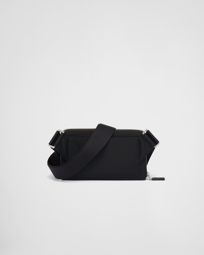 Re-Nylon and crocodile leather shoulder bag 4