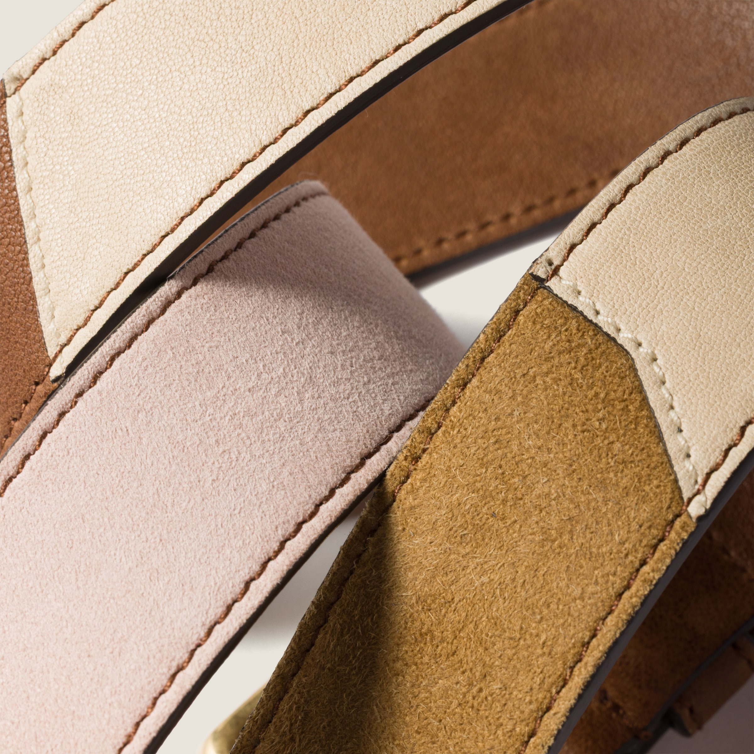 Leather patchwork shoulder strap - 2