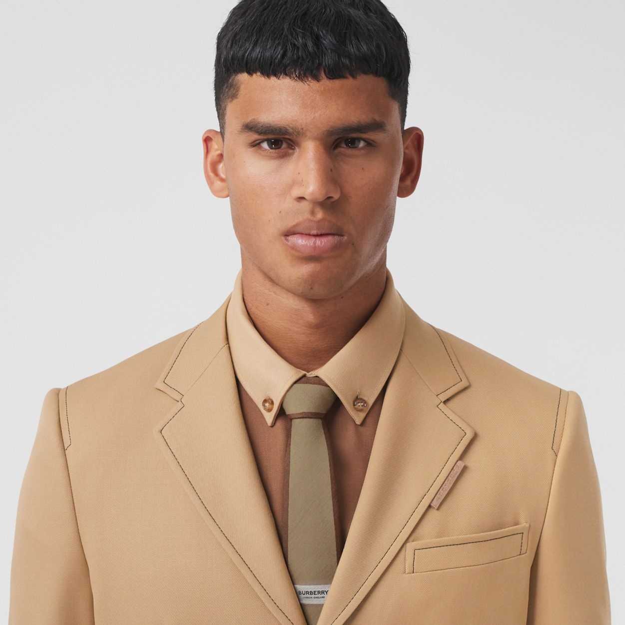 Classic Cut Logo Detail Wool Silk Tie - 3