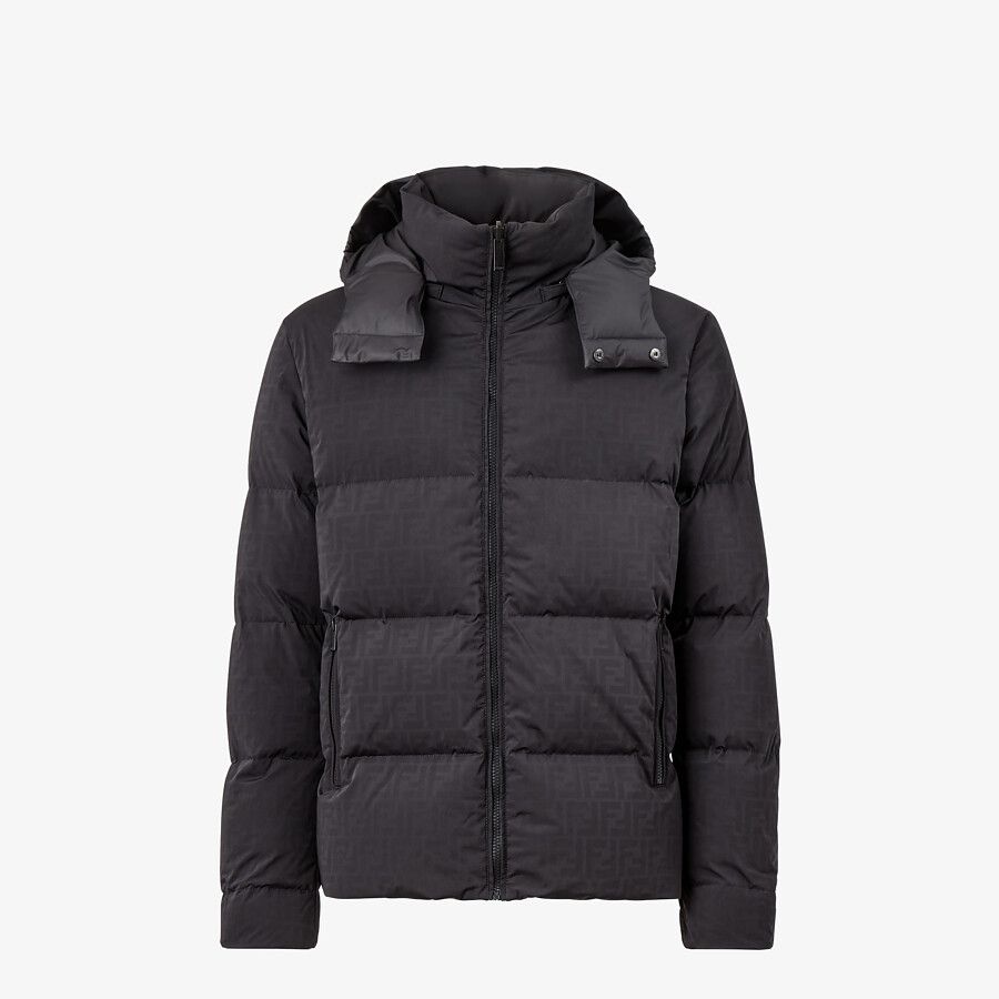 Black tech fabric down jacket - 4