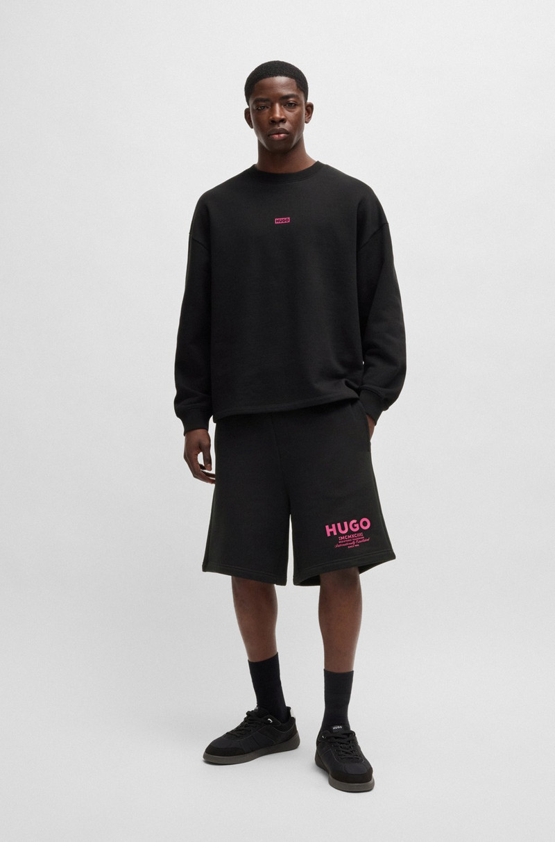 HUGO COTTON-TERRY SWEATSHIRT WITH LOGO PRINT outlook