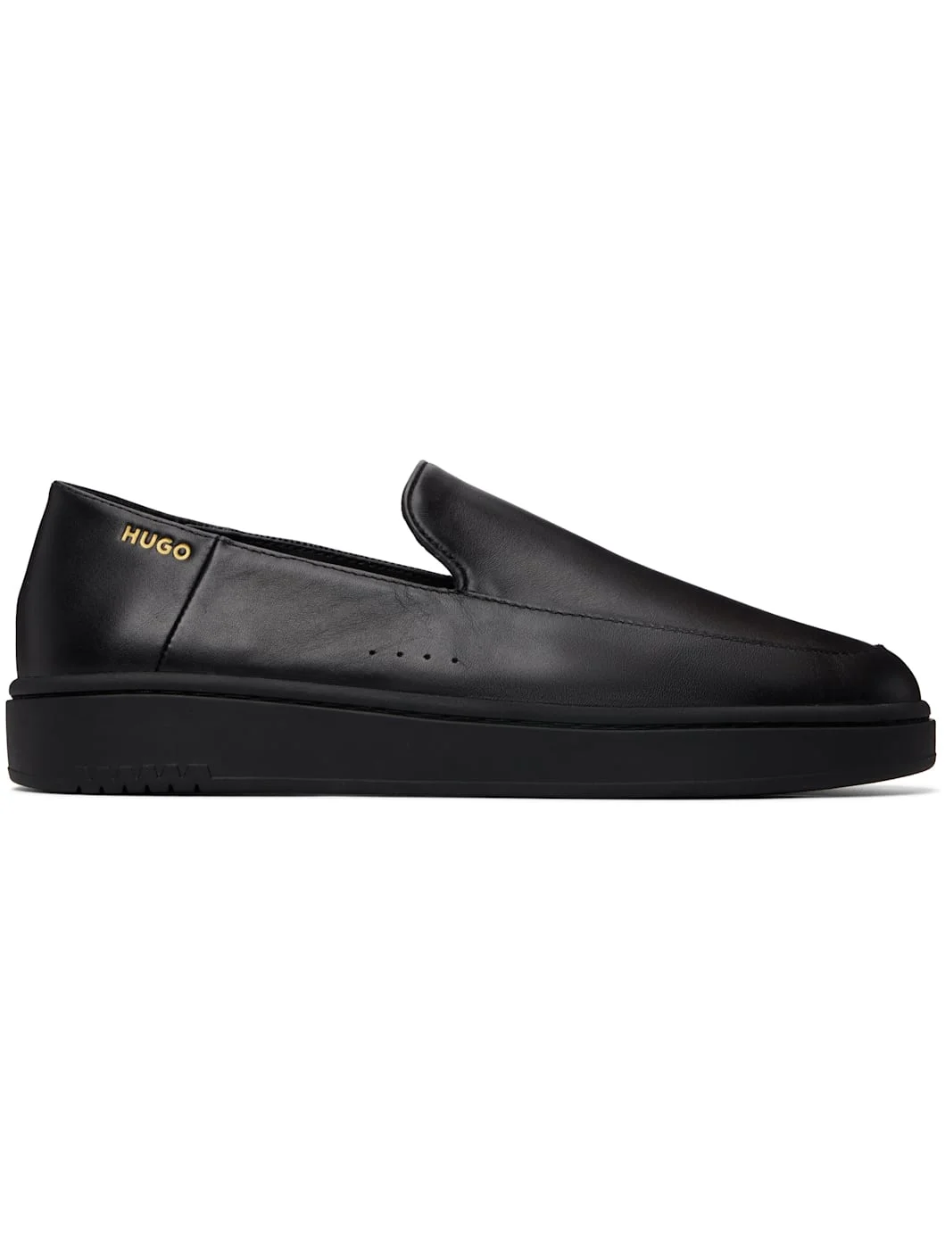 Black Logo Stamp Loafers - 1