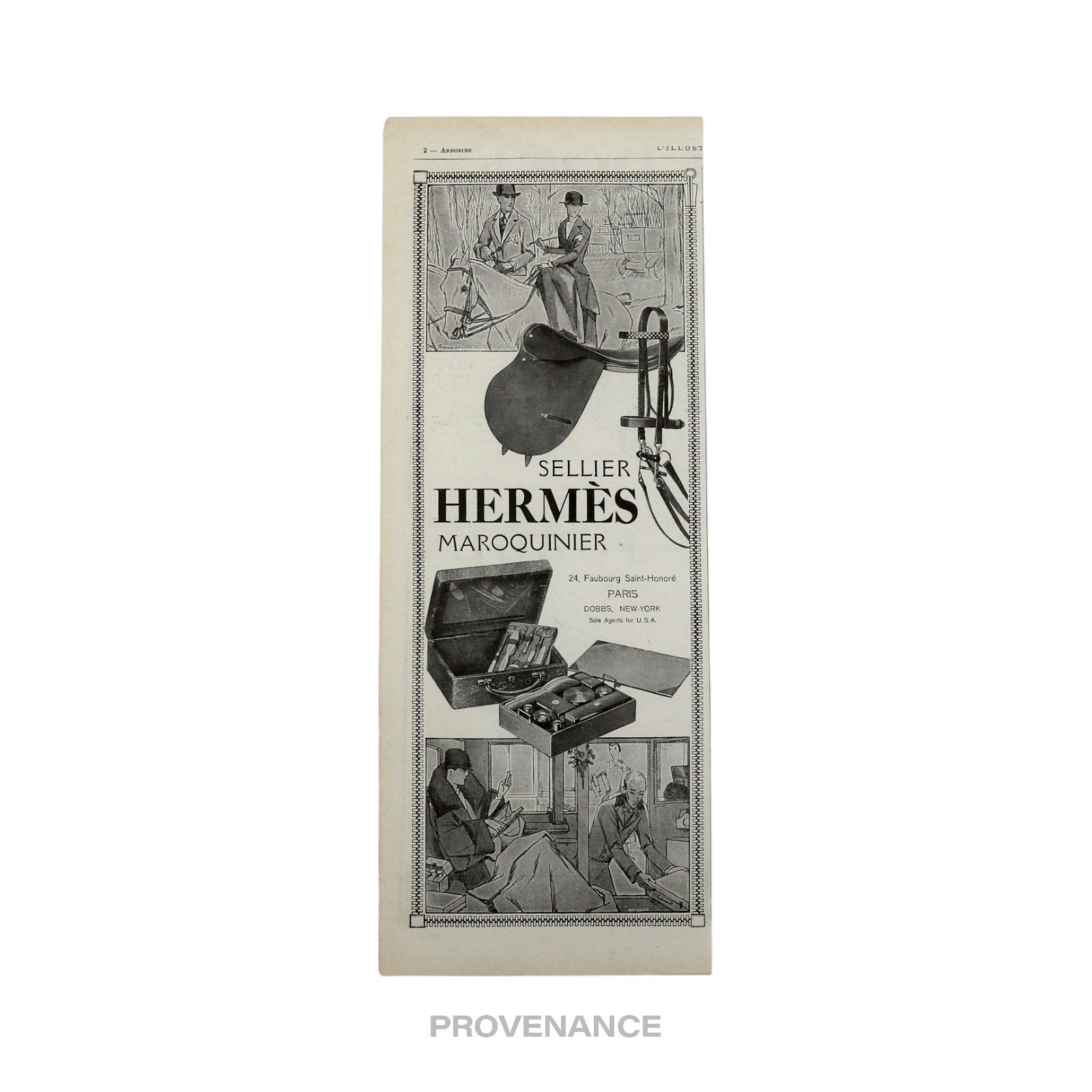 Hermes Antique Vintage Newsprint Ad - SELLIER MAROQUINIER - 3