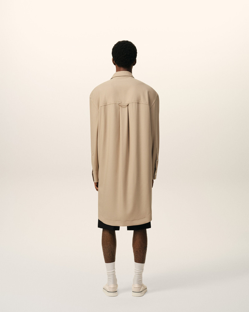 BEIGE NEW WOOL AMI DE COEUR WIDE SHIRT DRESS 5