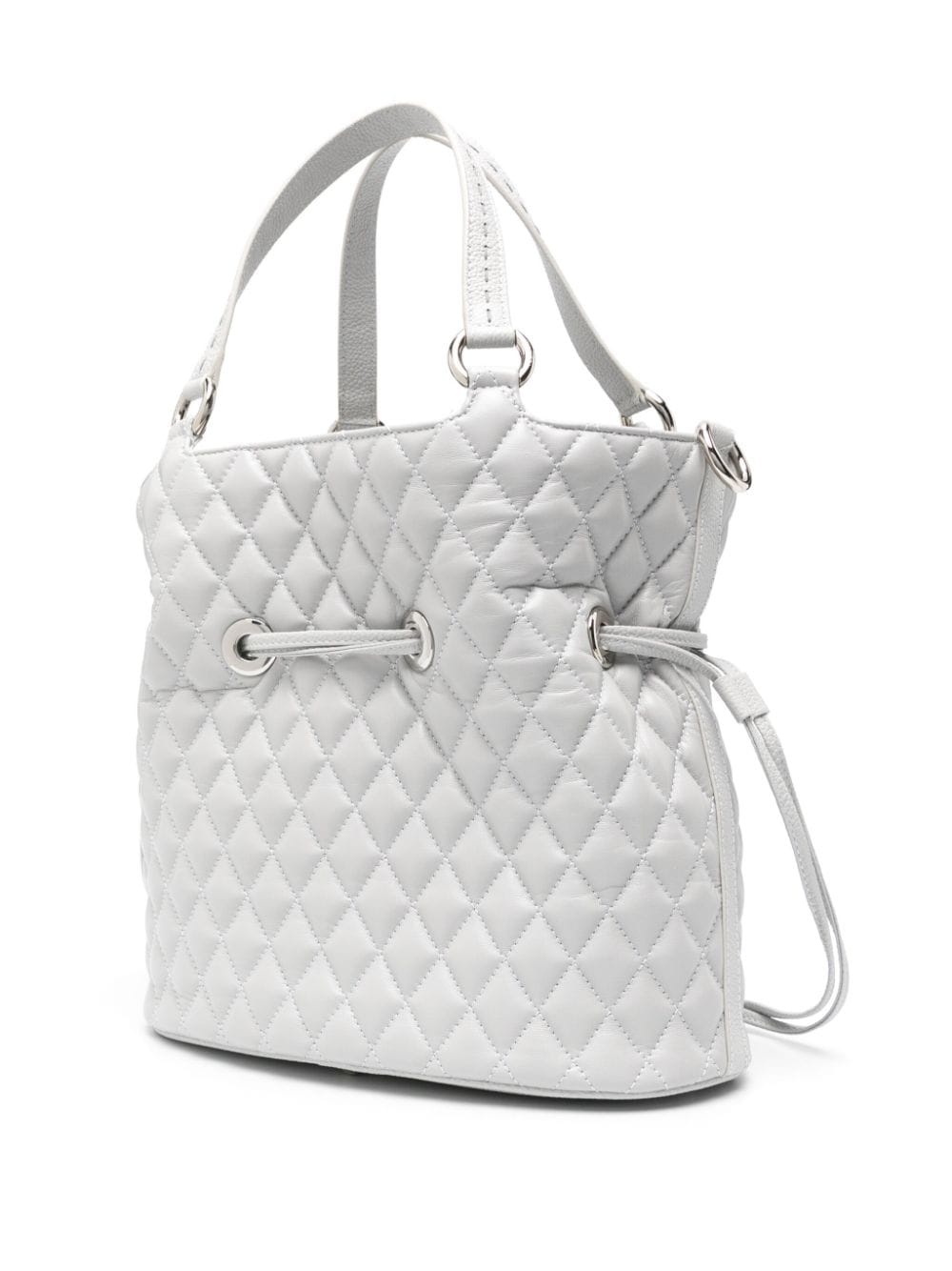 medium quilted leather bucket bag - 2