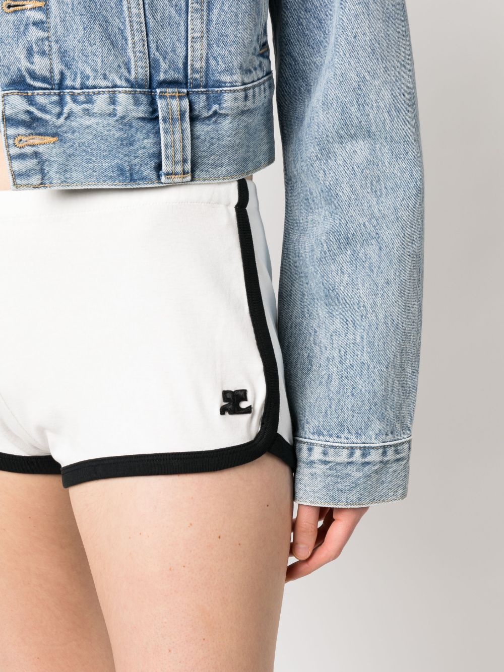 contrasting-trim logo shorts - 5