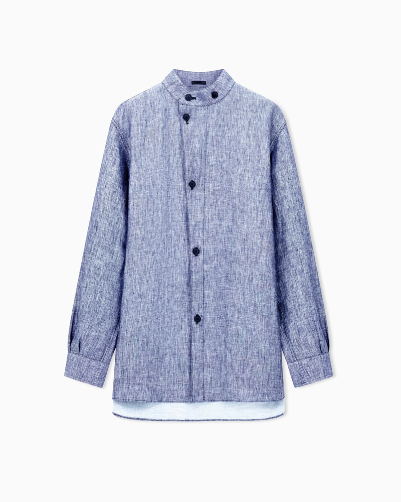 BLOUSON SHIRT IN MÉLANGE LINEN DOUBLE CANVAS 1