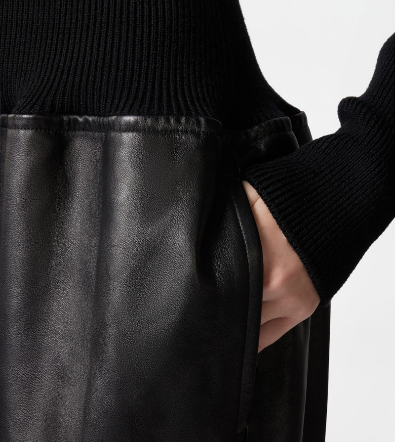 DRESS IN WOOL AND LEATHER - BLACK 5