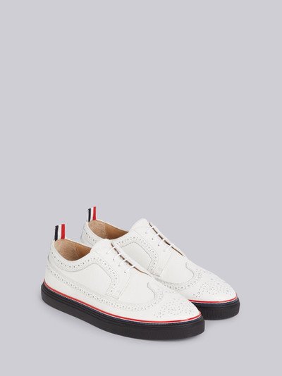 Thom Browne White Pebbled Calfskin Longwing Brogue Trainer outlook