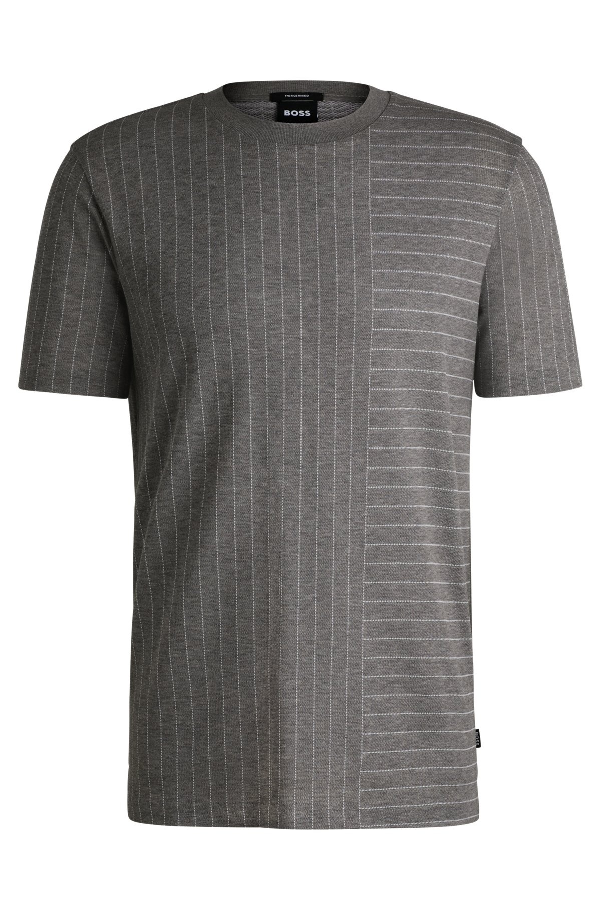 MERCERIZED-COTTON T-SHIRT WITH MIXED STRIPES - 1