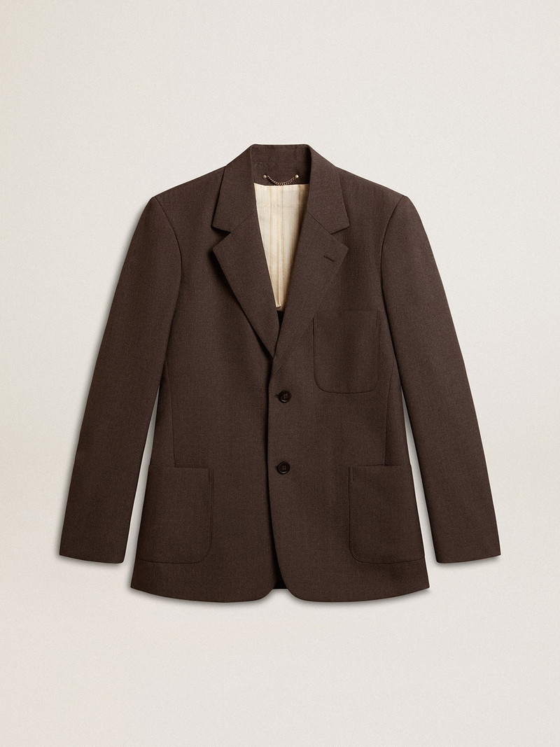 Men's tailored jacket in anthracite gray virgin wool 1