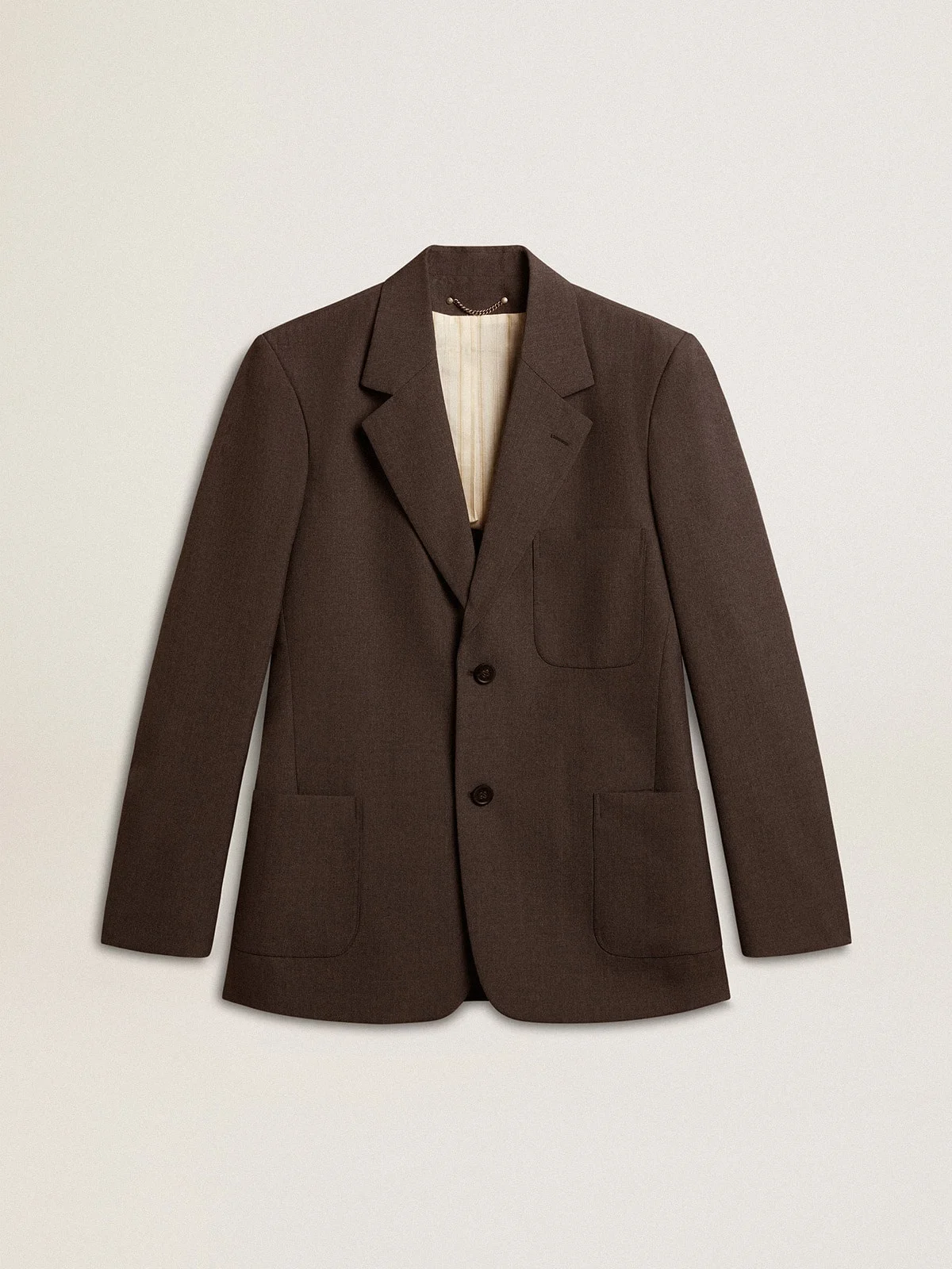 Men's tailored jacket in anthracite gray virgin wool - 1